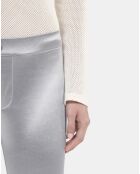 Legging satiné argenté