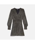 Robe courte en jersey métallisé bronze