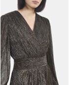 Robe courte en jersey métallisé bronze