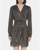 Robe courte en jersey métallisé bronze