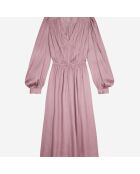Robe longue plissée mauve