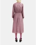 Robe longue plissée mauve