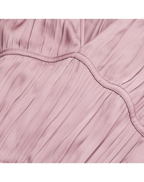 Robe longue plissée mauve