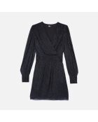 Robe courte en jersey métallisé bleu marine