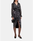 Jupe midi argentée métallisée