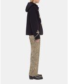 Caban court à capuche bleu marine