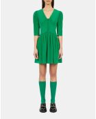 Robe courte avec fronces verte