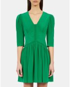 Robe courte avec fronces verte
