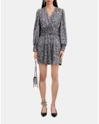 Robe courte argentée à sequins