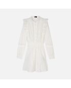 Robe courte en broderie anglaise blanche