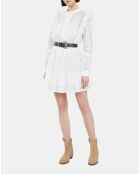 Robe courte en broderie anglaise blanche