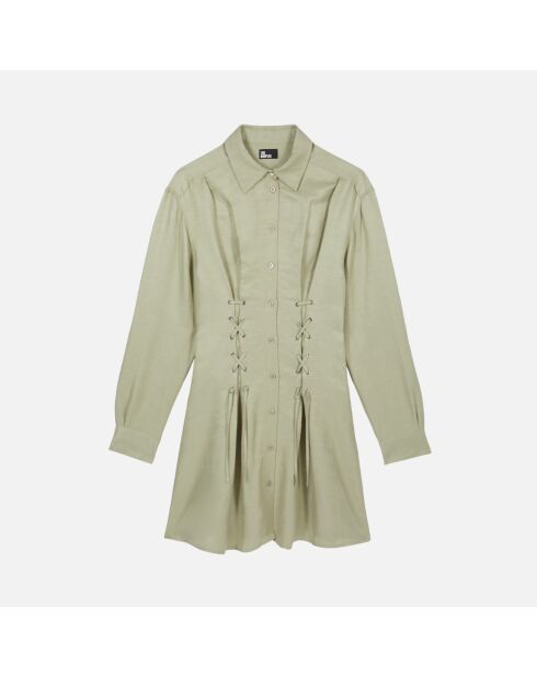 Robe courte avec laçage vert clair