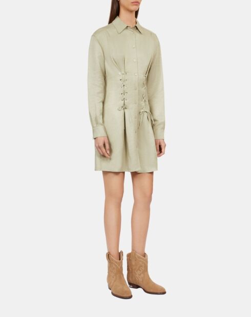 Robe courte avec laçage vert clair