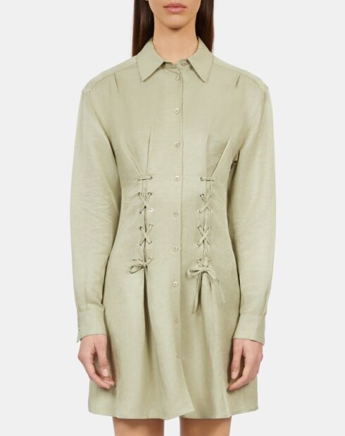 Robe courte avec laçage vert clair