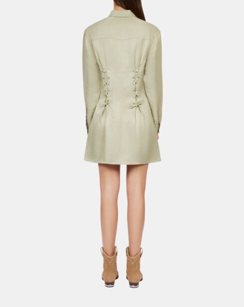 Robe courte avec laçage vert clair