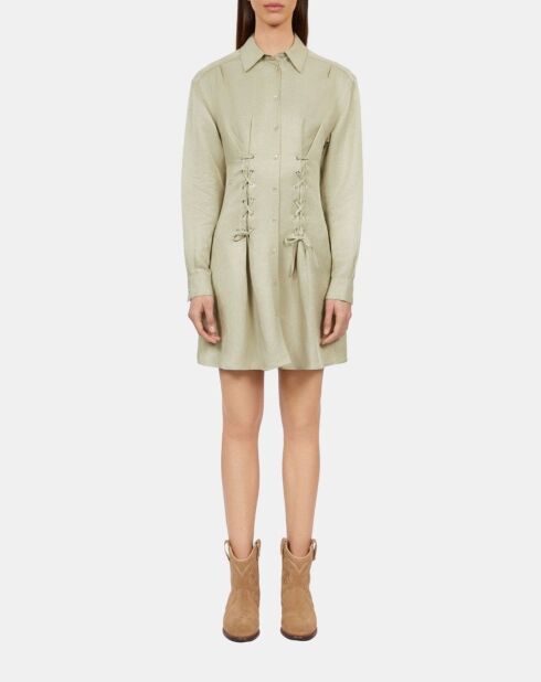 Robe courte avec laçage vert clair