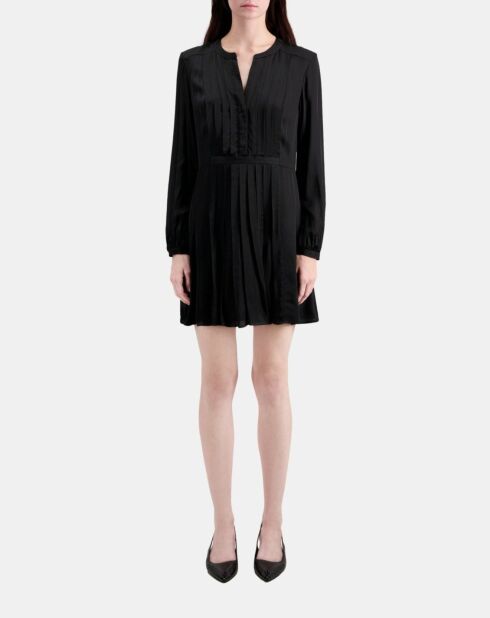 Robe courte avec plissage noire