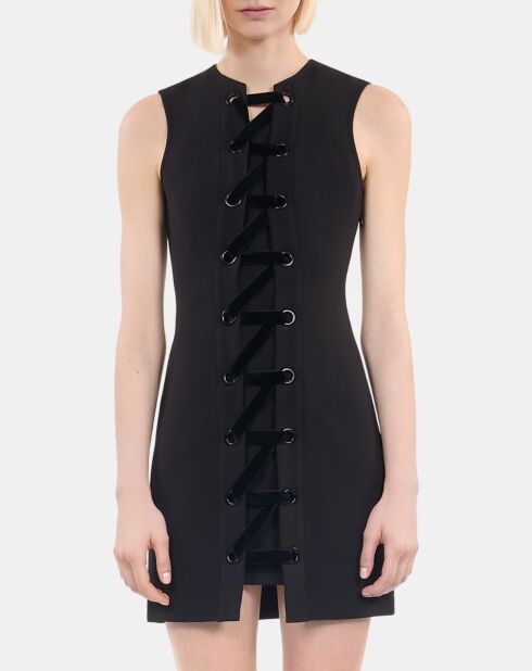 Robe courte avec laçage noire