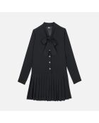 Robe courte plissée noire