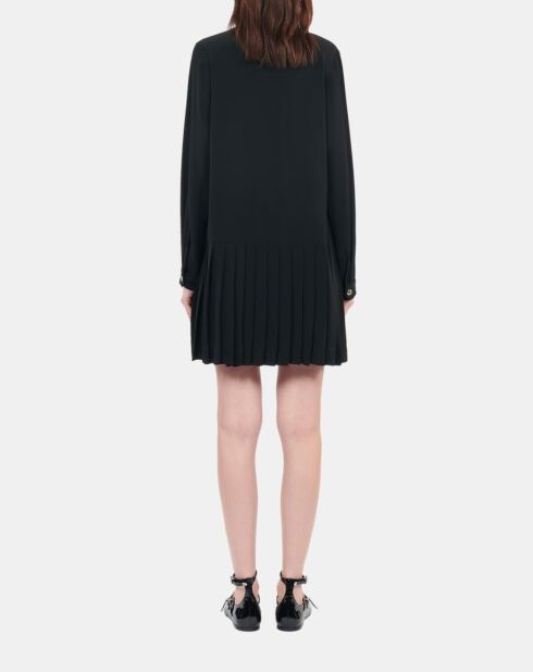 Robe courte plissée noire