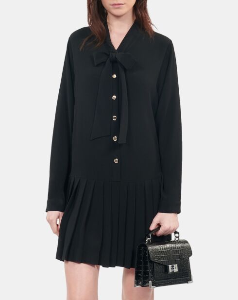 Robe courte plissée noire
