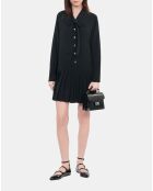 Robe courte plissée noire