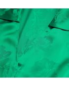 Robe verte mi-longue à fleurs