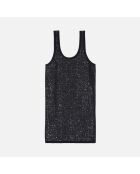 Robe courte à sequins en maille noire