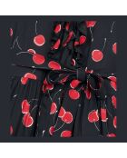 Robe courte avec imprimé cerise noire et rouge
