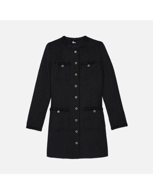 Robe courte en tweed noire