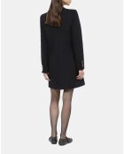 Robe courte en tweed noire