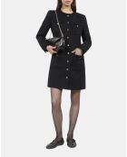 Robe courte en tweed noire