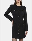 Robe courte en tweed noire