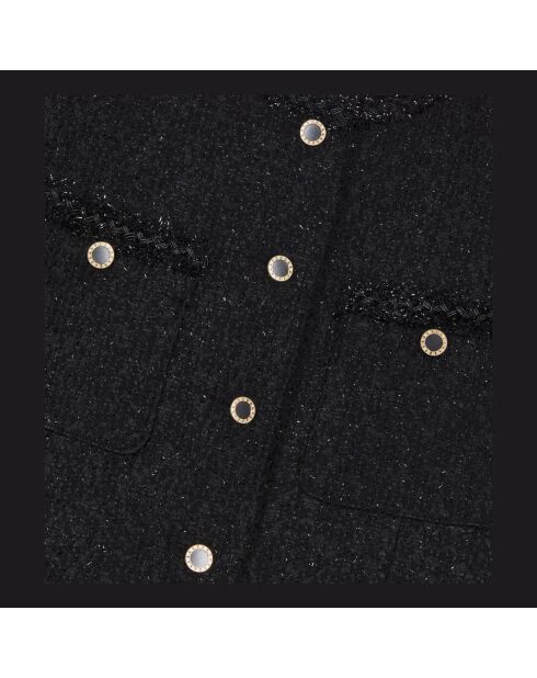 Robe courte en tweed noire