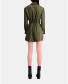 Robe courte avec drapé kaki