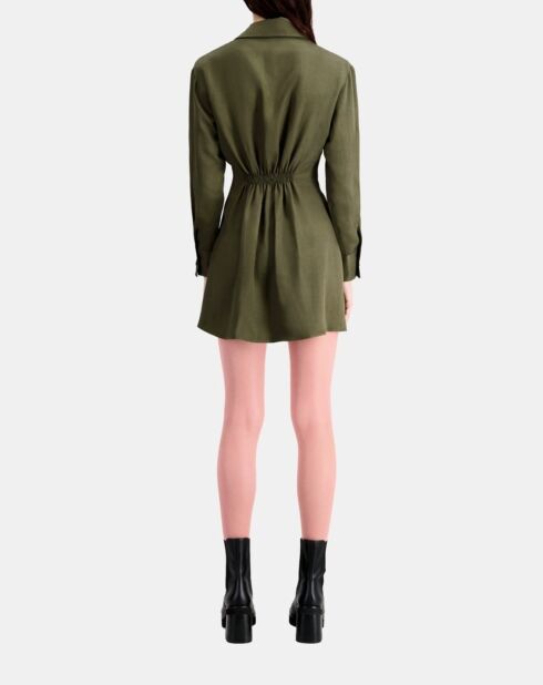 Robe courte avec drapé kaki