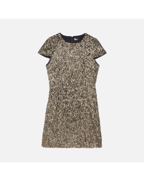Robe courte à sequins dorée