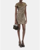 Robe courte à sequins dorée
