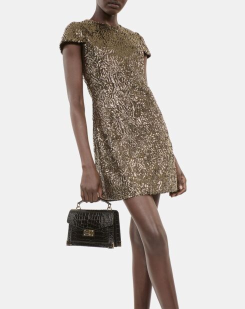 Robe courte à sequins dorée