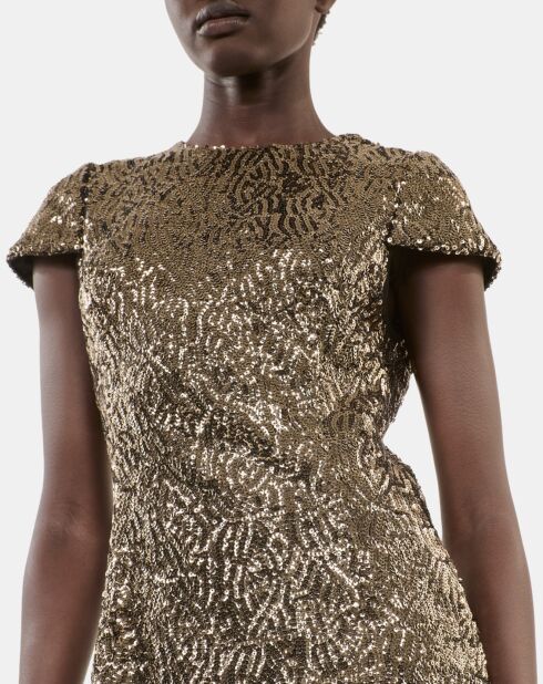 Robe courte à sequins dorée