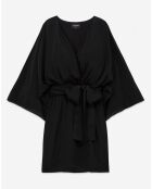 Robe courte kimono ceinturée noire