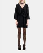 Robe courte kimono ceinturée noire