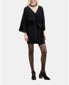 Robe courte kimono ceinturée noire