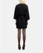 Robe courte kimono ceinturée noire