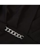 Robe courte en crêpe avec chaîne noire