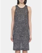 Robe courte à sequins en maille noire