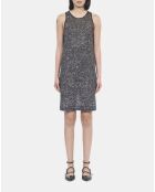 Robe courte à sequins en maille noire