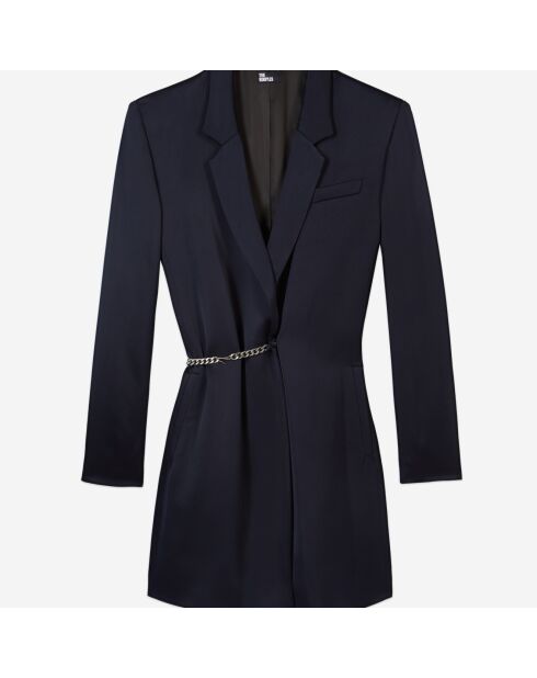 Robe tailleur courte avec chaîne bleu marine
