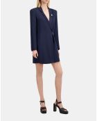 Robe tailleur courte avec chaîne bleu marine