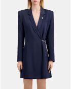 Robe tailleur courte avec chaîne bleu marine